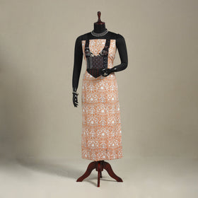 Orange - sanganeri patchwork cotton unstitched kurta