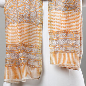  Sanganeri Block Printed Chanderi Silk Handloom Stole 