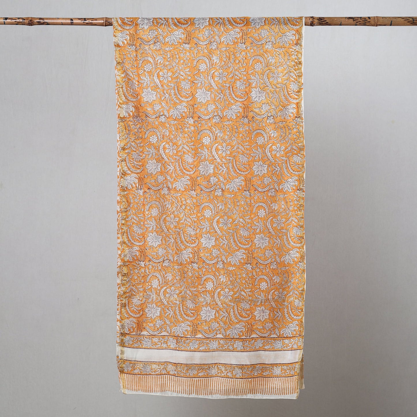  Sanganeri Block Printed Chanderi Silk Handloom Stole 