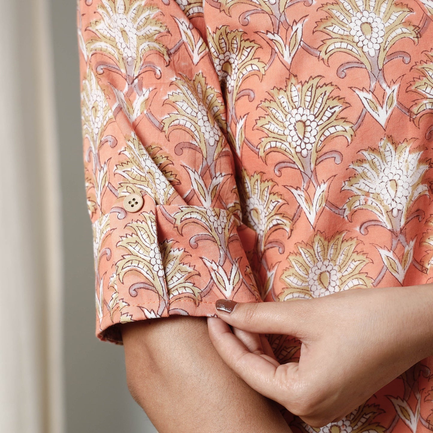  Sanganeri Block Printed Cotton Long Kurta for Women