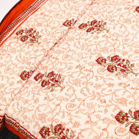  Orange Sanganeri Reversible Double Soft Cotton Quilt/Blanket