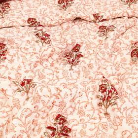  Orange Sanganeri Reversible Double Soft Cotton Quilt/Blanket