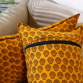 Buy Set of 2 Orange Bagh Block Print Cotton Pillow Covers