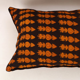 Orange - set of 2 bagh cotton pillow covers 16 - handcrafted