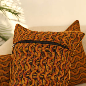 Buy Set of 2 Orange Bagh Block Print Cotton Pillow Covers 