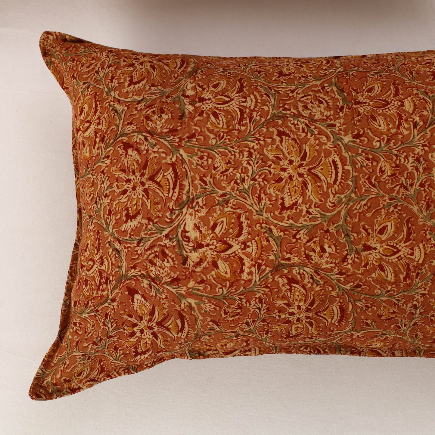 Orange - set of 2 kalamkari cotton pillow covers 36