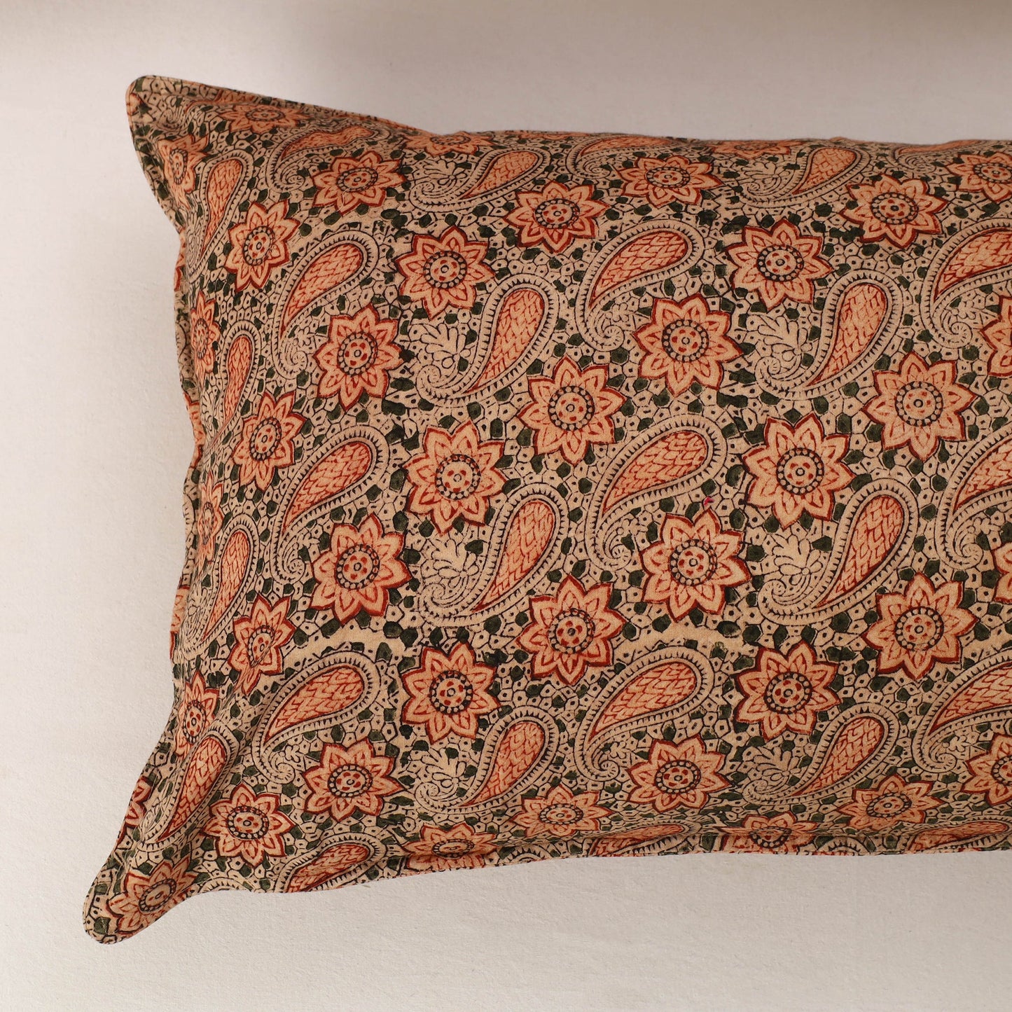Orange - set of 2 kalamkari cotton pillow covers 38