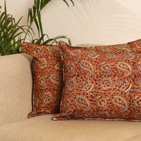 Orange - set of 2 kalamkari hand pillow covers 49
