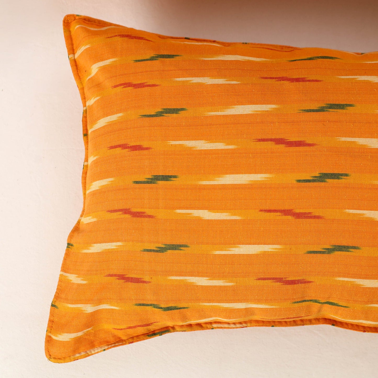 Orange - Set of 2 Pochampally Ikat Cotton Pillow Cover 04