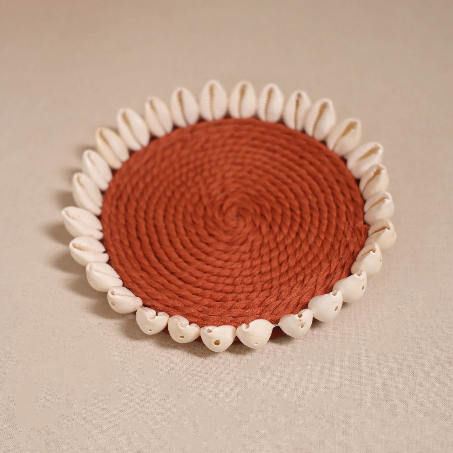 Shell work handcrafted thread coaster 10