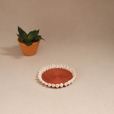 Shell work handcrafted thread coaster 10