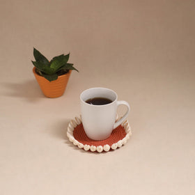 Shell work handcrafted thread coaster 10