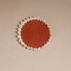Shell work handcrafted thread coaster 10