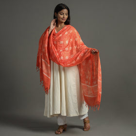  Shibori Tie-Dye Cotton Dupatta with Tassels 80 