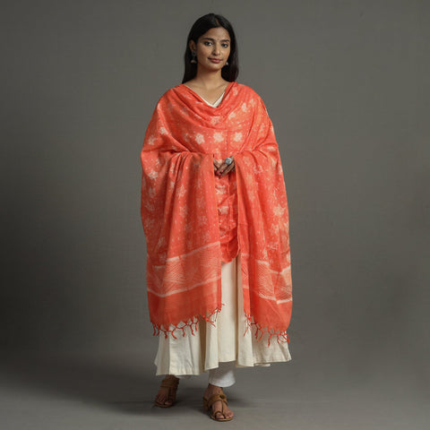  Shibori Tie-Dye Cotton Dupatta with Tassels 80 