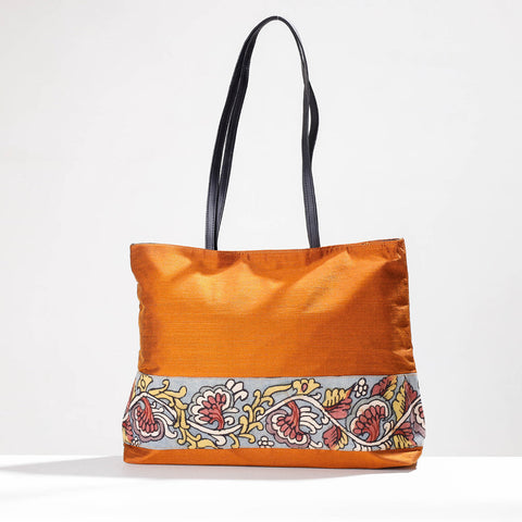  Shoulder Bag - Handpainted Kalamkari Natural Dyed Ghicha Silk 