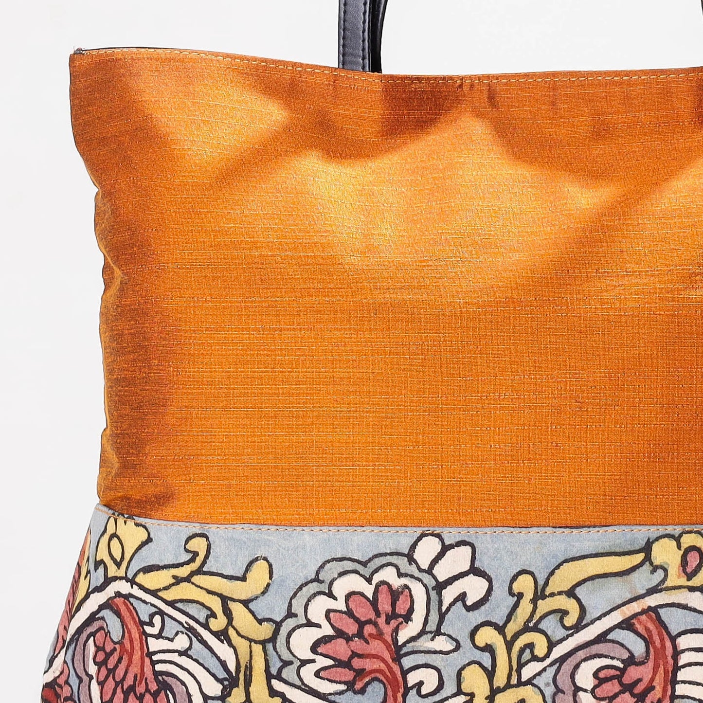  Shoulder Bag - Handpainted Kalamkari Natural Dyed Ghicha Silk 