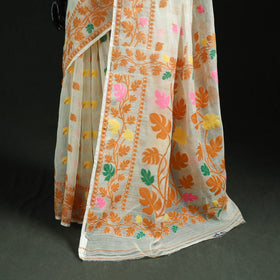 Silk cotton dhakai jamdani saree 16 - handcrafted