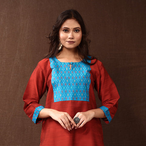 Buy iTokri Casuals - Silk Plain Long Kurta Online l iTokri.com
