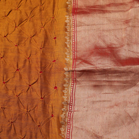 Silk tie-dye bandhani fabric with zari border 20