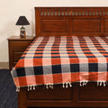 Orange - single handloom cotton bed sheet (90 x 60 in) 82