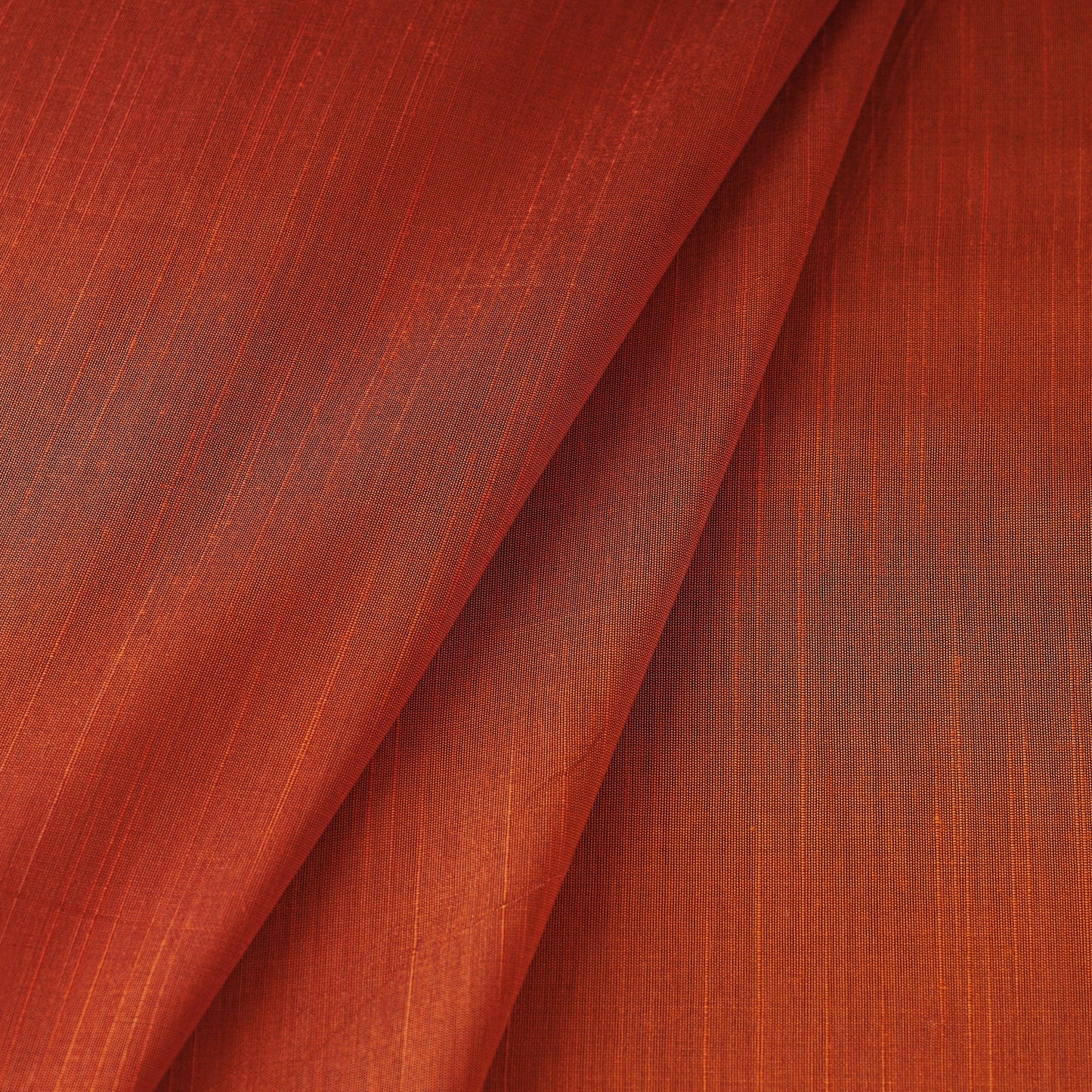 Orange Slub Silk Plain Fabric 