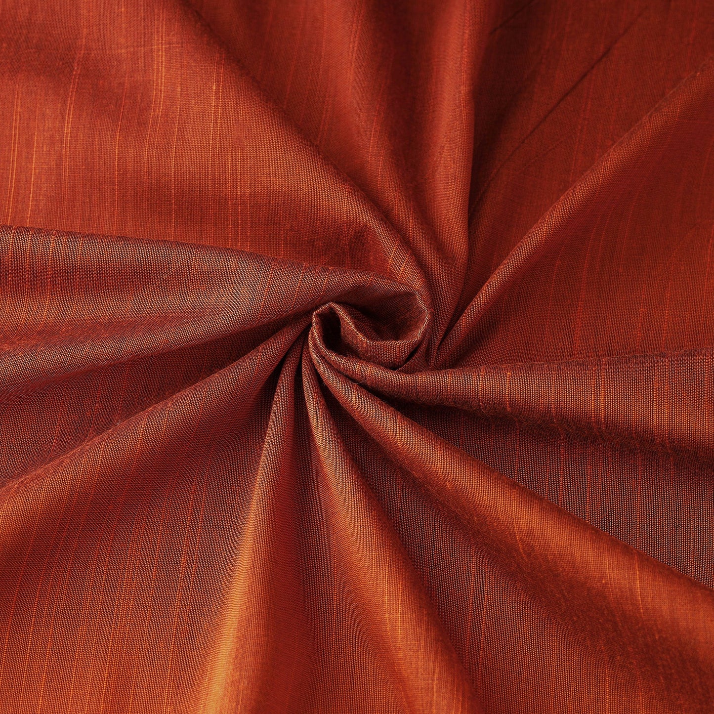 Orange Slub Silk Plain Fabric 