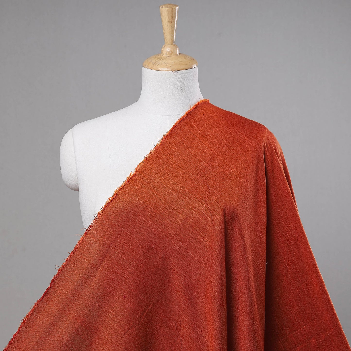 Orange Slub Silk Plain Fabric 