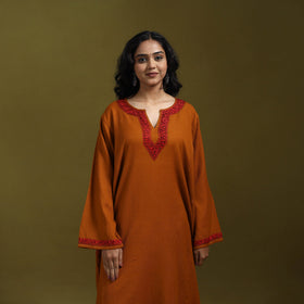 Sozni hand embroidered kashmiri merino wool pheran 20
