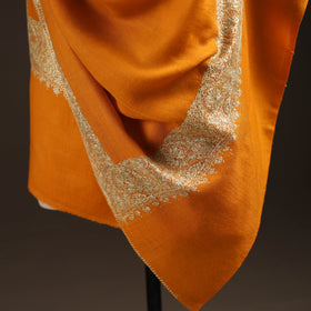 Orange - sozni hand embroidery merino wool handwoven
