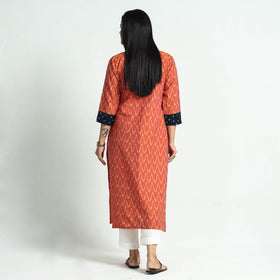 Buy Pochampally Ikat Weave Patchwork Cotton Kurta Online at iTokri.com