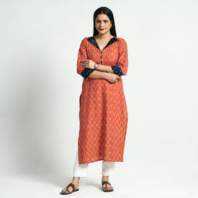 Buy Pochampally Ikat Weave Patchwork Cotton Kurta Online at iTokri.com