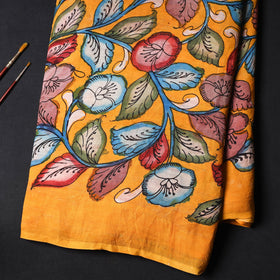 Srikalahasti Pen Work Chanderi Silk Kalamkari Fabric 
