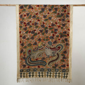  Srikalahasti Pen Work Kalamkari Cotton Handpainted Dupatta 