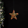 Orange - star - hand embroidered felt christmas decor