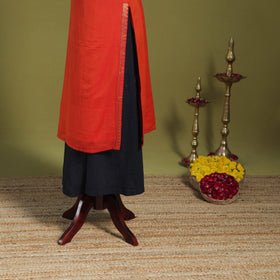Orange - straight cotton dharwad kurta 06 - handcrafted