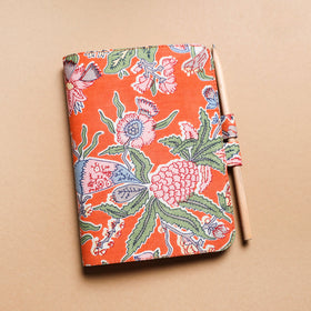 Orange - sukriti handmade classic notebook with pencil