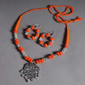 Thread Beads Handmade German Silver Necklace Set 05