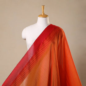 Orange - thread border dharwad cotton fabric 02