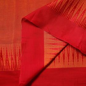 Orange - thread border dharwad cotton fabric 02