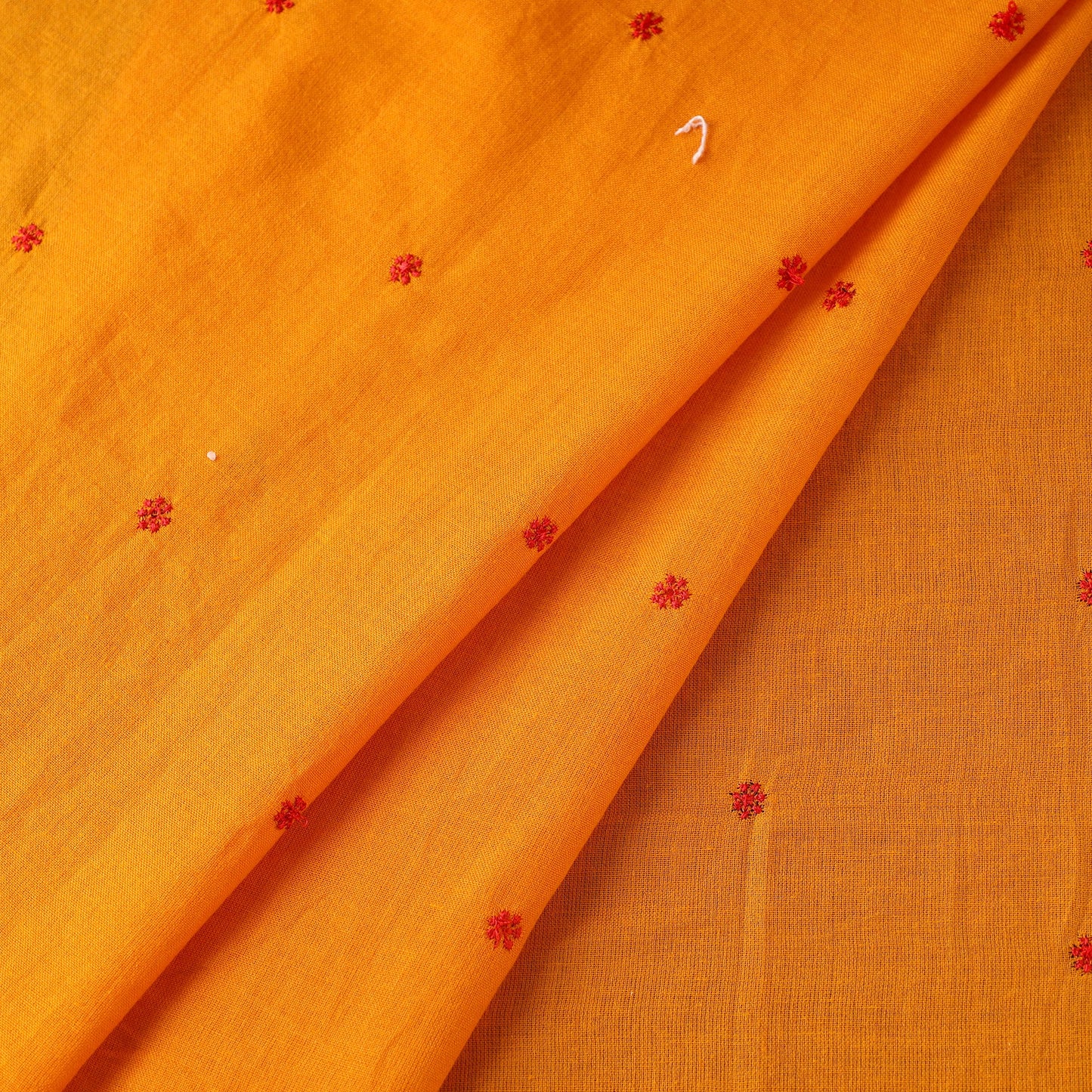 Orange Thread Buti Cotton Plain Fabric