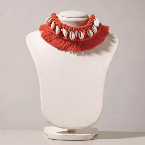  Thread & Seashell Work Handmade Macrame Choker Necklace 