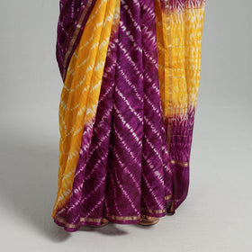 Orange Elegant Tie & Dye Shibori Silk Saree Online in India
