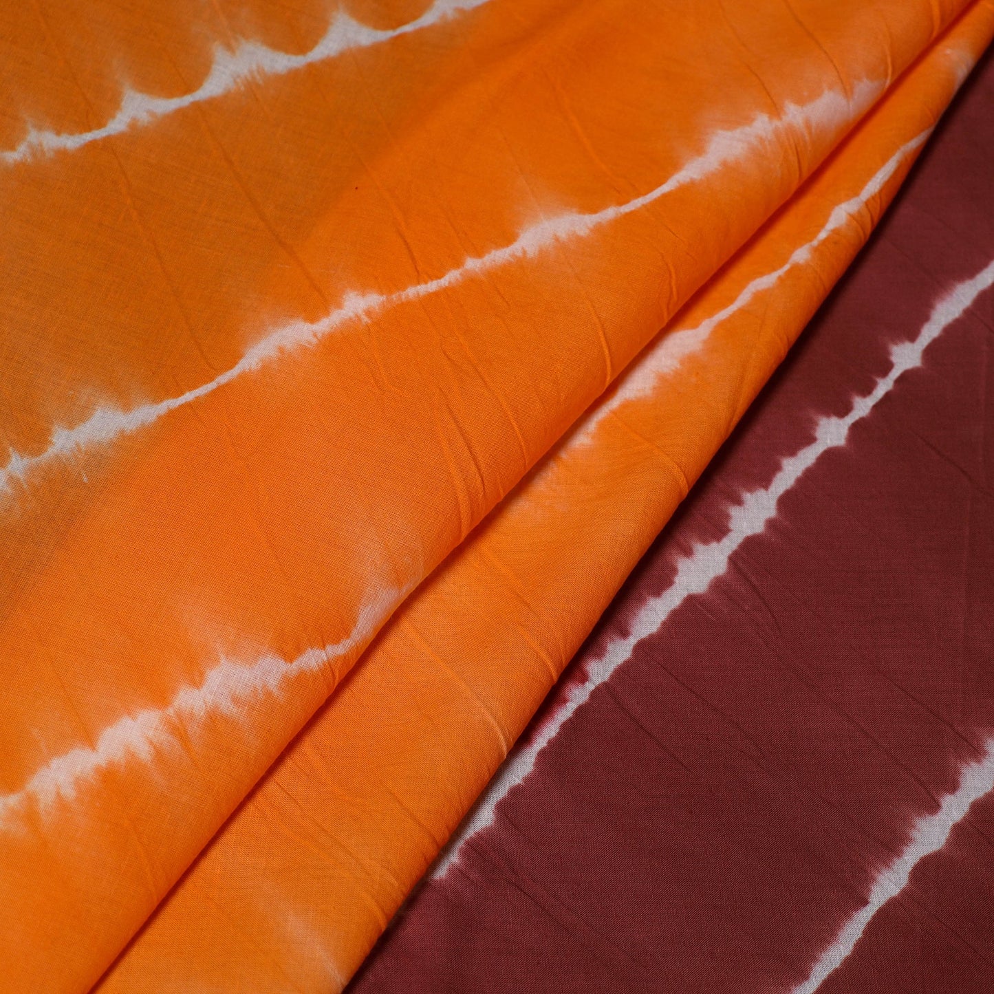 Buy Orange Tie-Dye Cotton Shibori Fabric Online