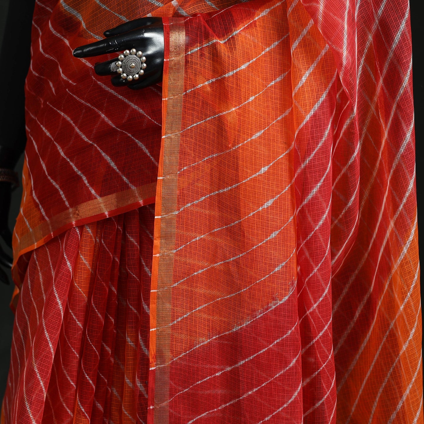 Tie-dye kota doria cotton leheriya saree 06 - handcrafted