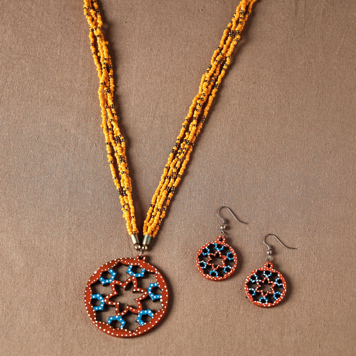 tikuli art handpainted necklace set