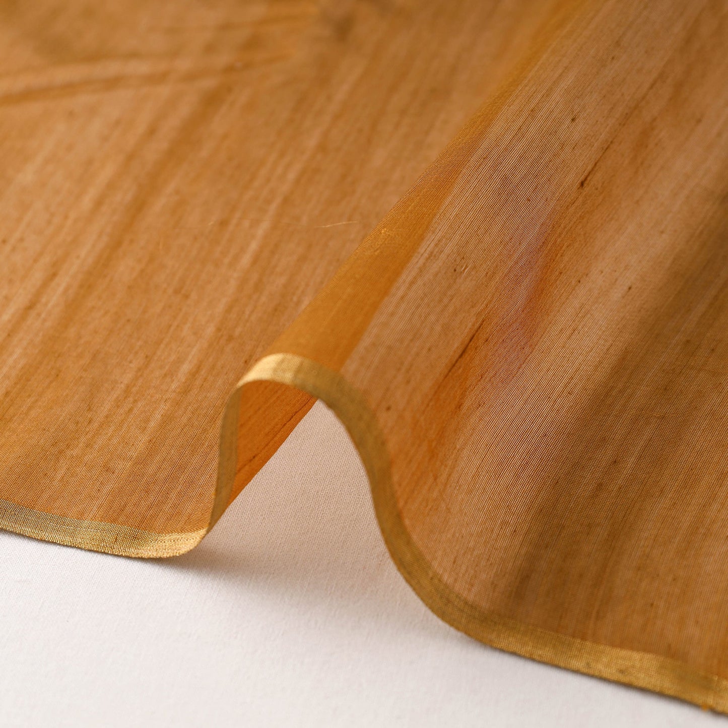 Orange - Traditional Chanderi Silk Cotton Handloom Fabric 11