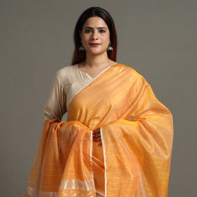  Chanderi Silk Handloom Jangala Palla Zari Stripe Dupatta 48 