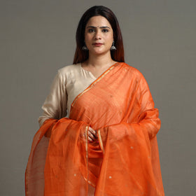 Buy Traditional Chanderi Silk Handloom Zari Buti Dupatta with Tassels 43 Online l iTokri.com