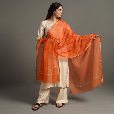 Buy Traditional Chanderi Silk Handloom Zari Buti Dupatta with Tassels 43 Online l iTokri.com